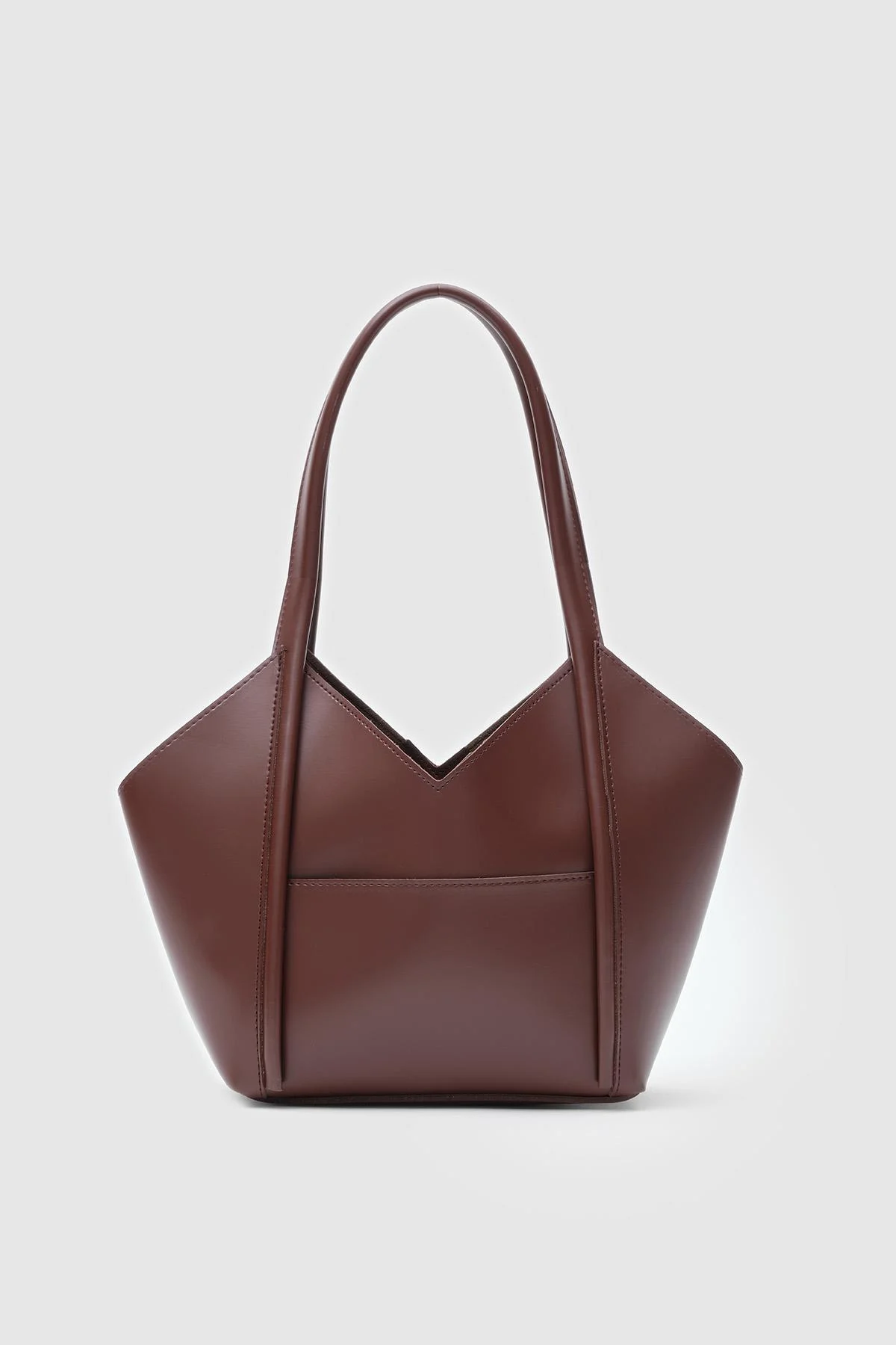Elegant Brown Faux Leather Handbag