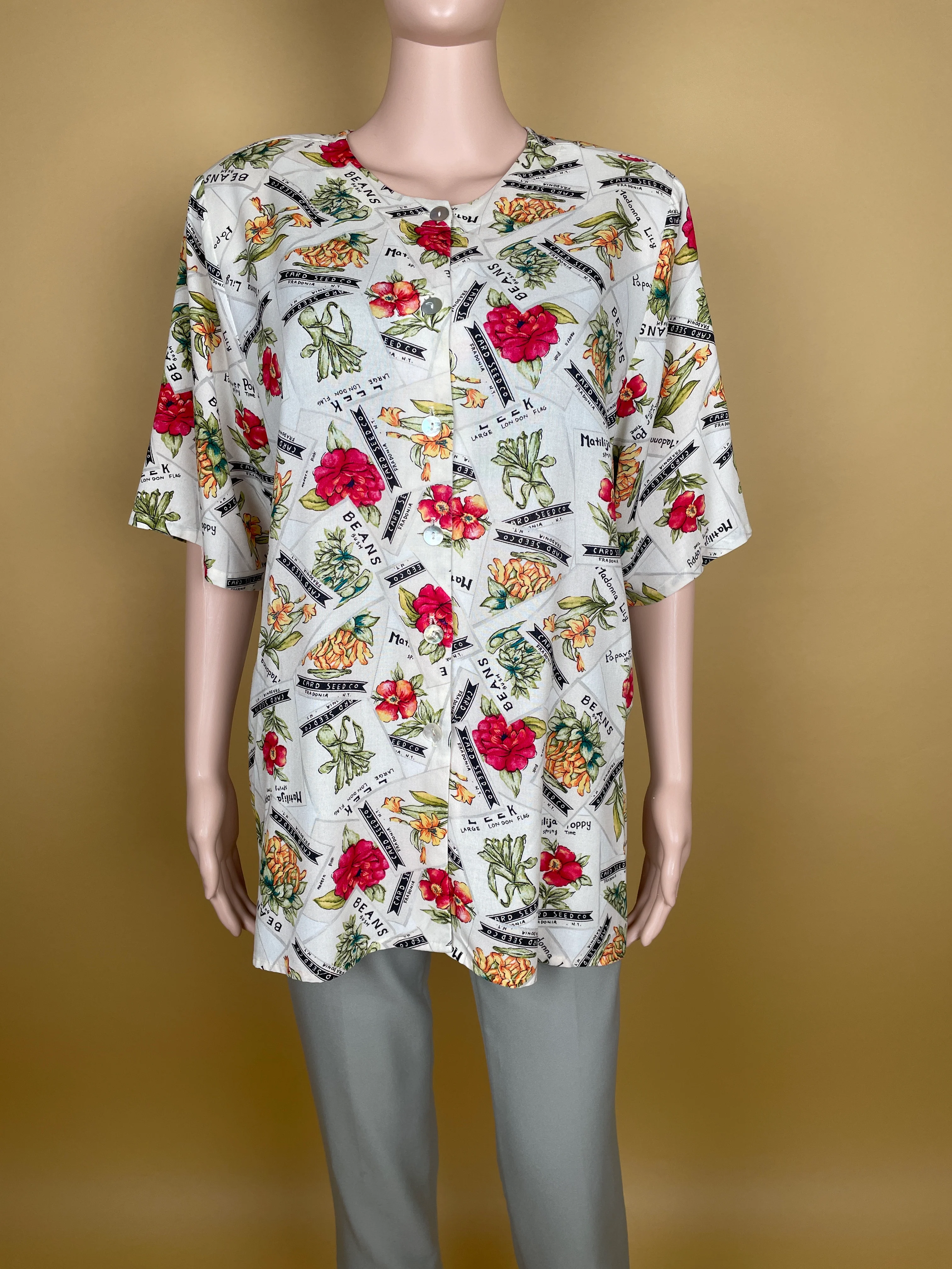 Elegant Floral Pattern Cotton Shirt
