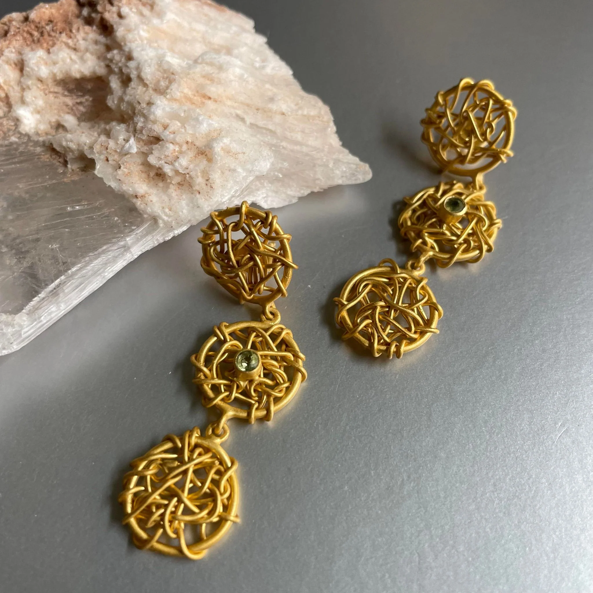 Intricate Wire Mesh Earrings