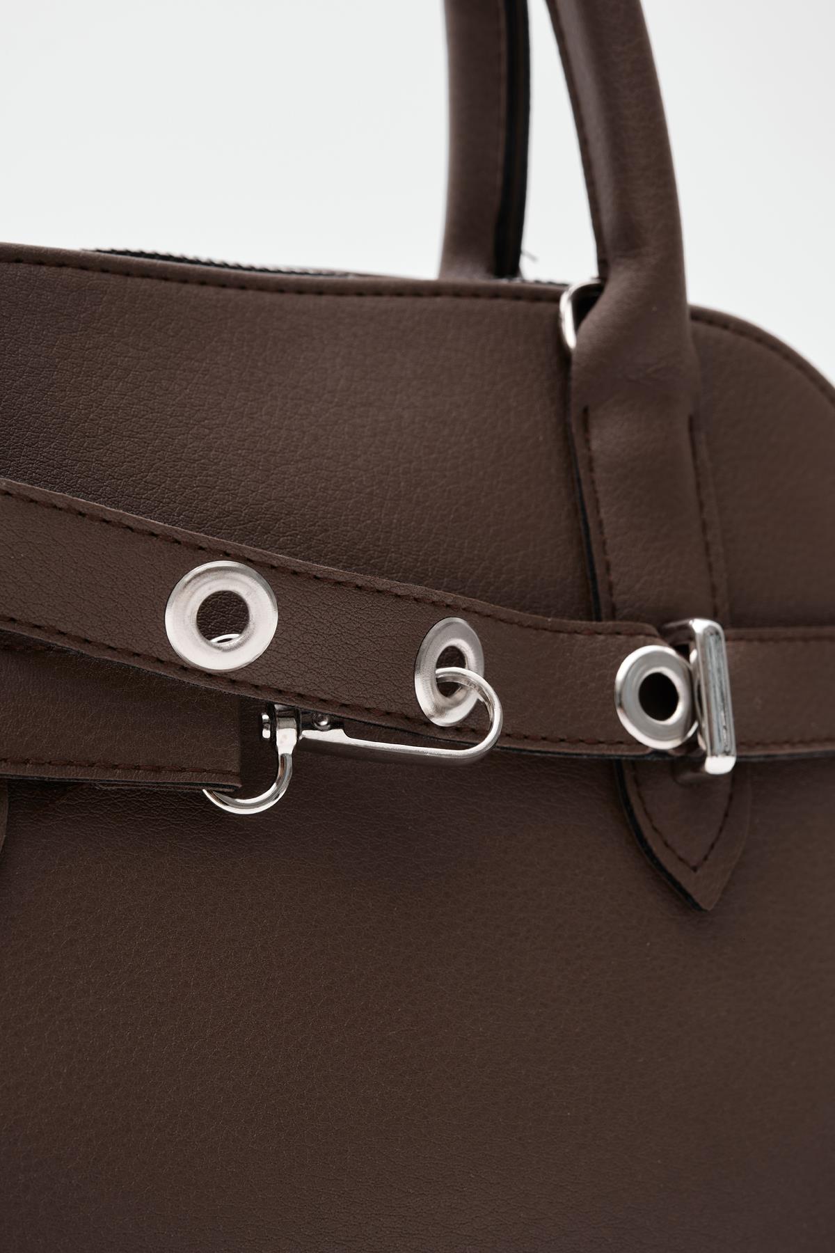 Elegant Brown Faux Leather Handbag