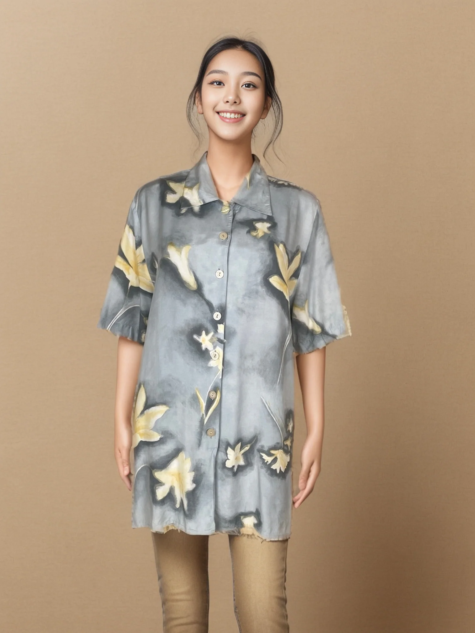 Elegant Floral Pattern Women'S Shirt